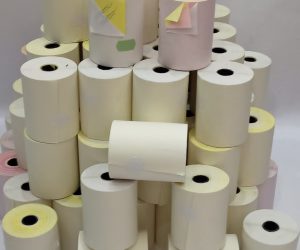 Receipt rolls 7.5 cm X 7.5 cm, one copy & two copies